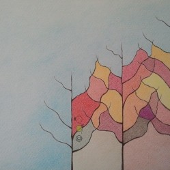 “Autumn” , Colored pencil, 30×21 cm, © Golnaran