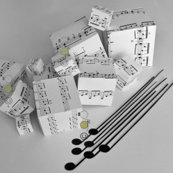 "Cubic Music & Long Notes", Original artwork, mixed media, © Golnaran